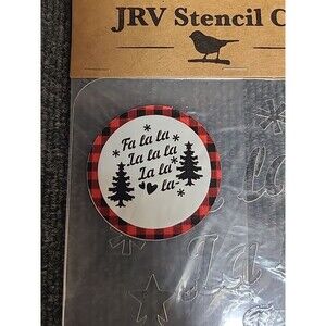 NEW JRV  15mil Reusable Fa La La Stencil 9x8 Christmas